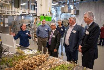 A group tours the Food Processing Pilot Plant