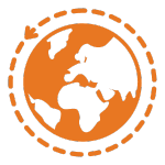 MLSoC Icons - MLSoC Icons (9) Icon of a globe with a dotted line and arrow circling it.