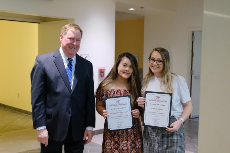 Marvin Poster Memorial Scholarship recipients Michaela Morrow Foster and Emily Yando