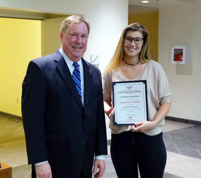 Paul M. Large Scholarship recipients Jackie Ethem and Amanda Singh (not pictured)
