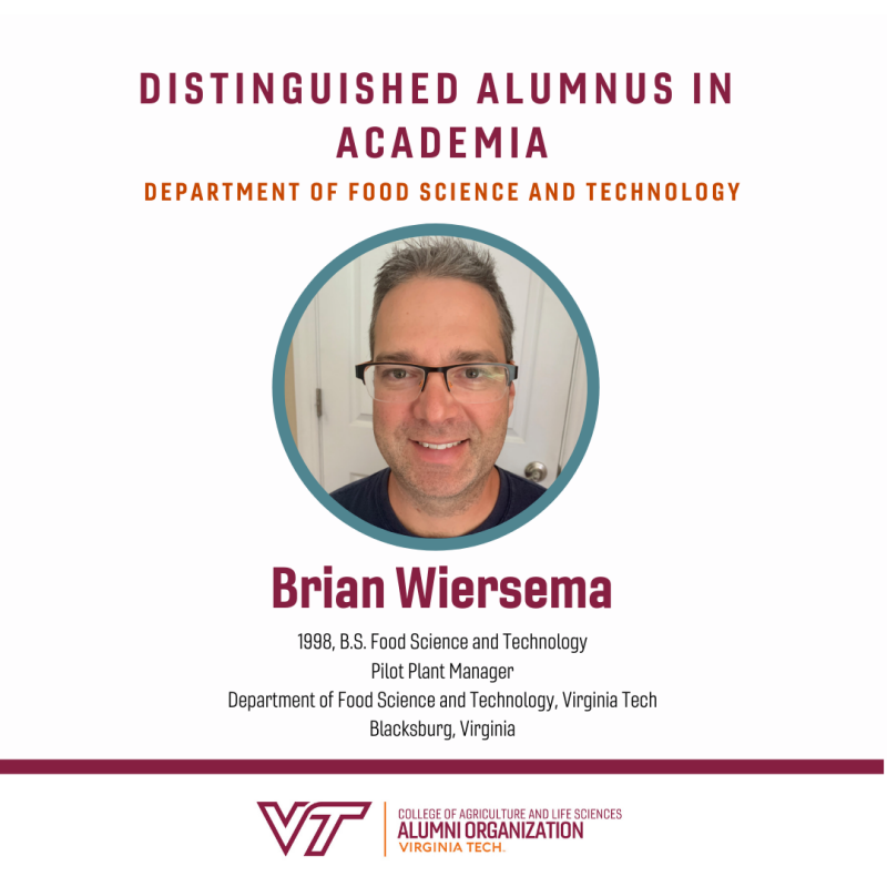 2020 CALS Distinguished Alumnus in Academia Brian Wiersema