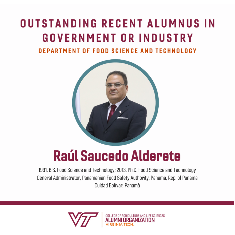 2020 CALS Outstanding Recent Alumnus in Government or Industry Raul Saucedo Alderete