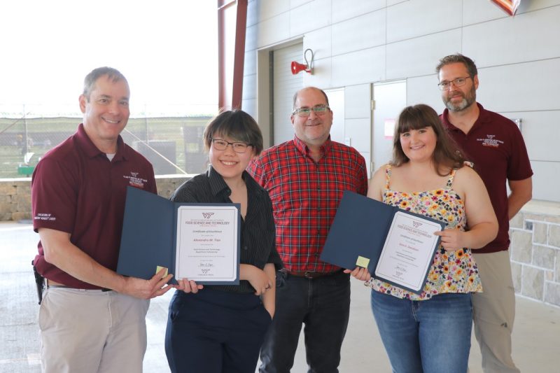 FST Department Scholarship Winners Alexandra Tian and Sara Davidson