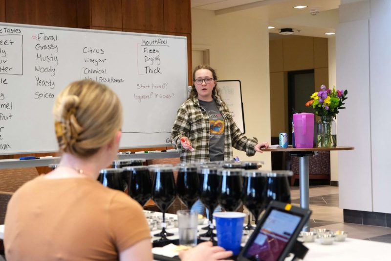 A professor teaching in class