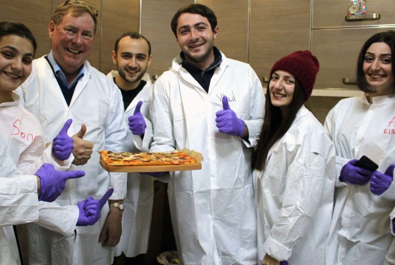 Joe Marcy with National Armenian Agrarian University students